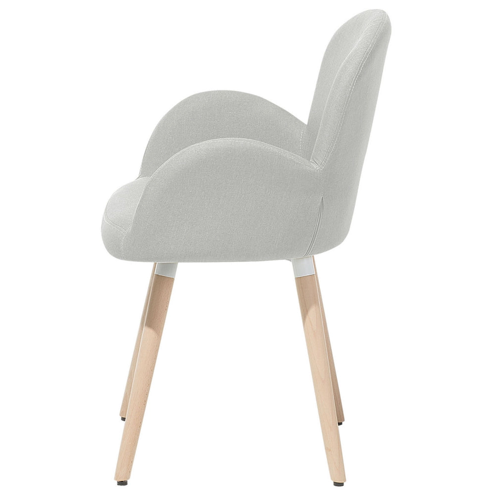 Set di 2 sedie da pranzo rivestimento in tessuto grigio chiaro gambe in legno chiaro stile moderno eclettico