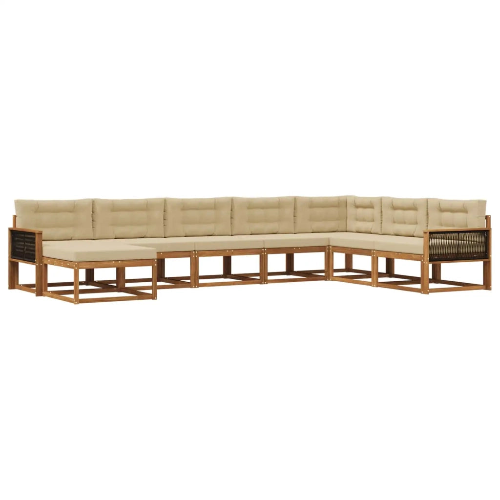 Set di divani da esterno 8 pz Naturale e Beige 3382806