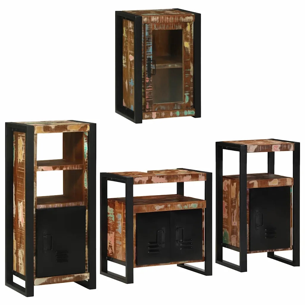 Set di mobili per il bagno 4 pcs Legno massello riciclato