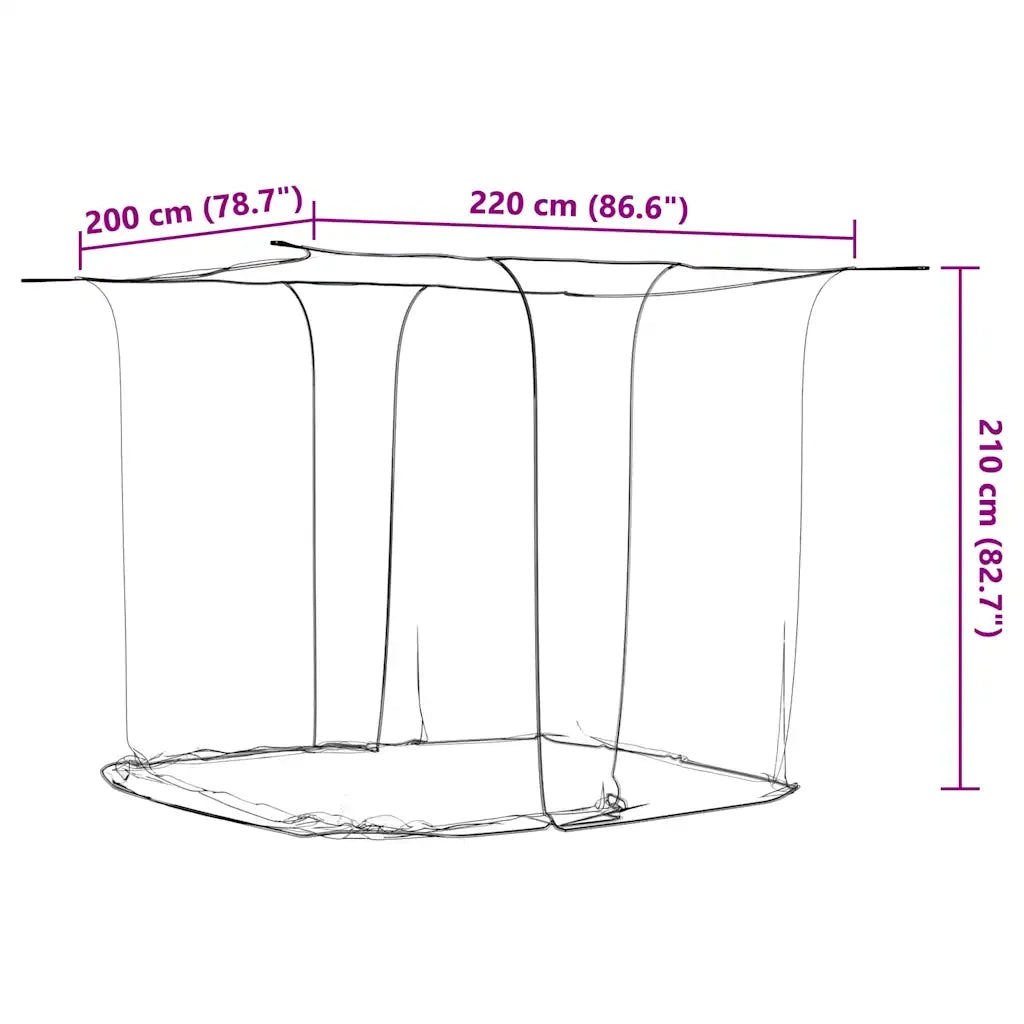 Zanzariera Sospesa 156 Rete Bianca 220x200x210 cm