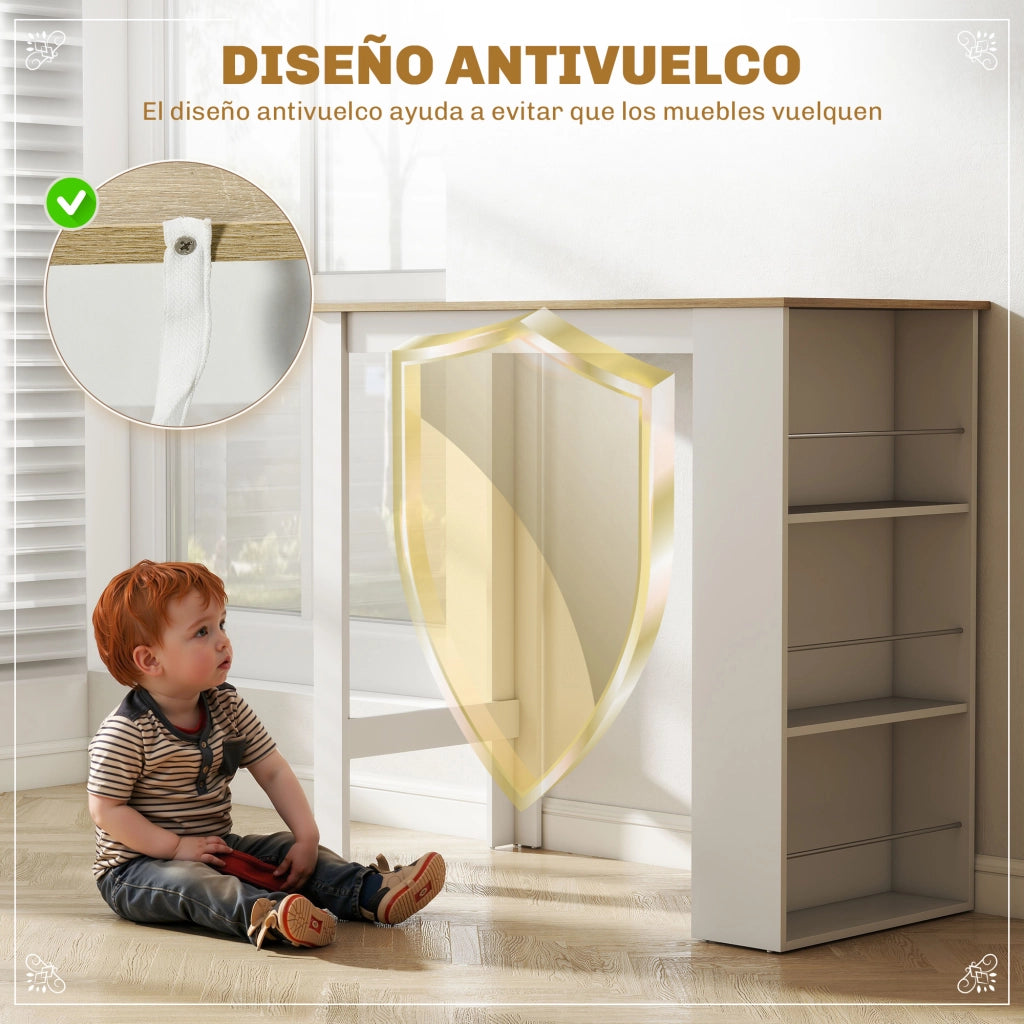 Tavolo da bar ¨C zephmum ¨C bianco, legno, 112x57x106cm