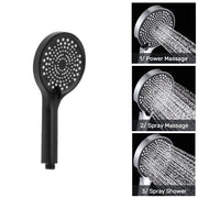 Soffione doccia doccetta 3 getti ricambio universale 1/2" - NERO Art. 87132