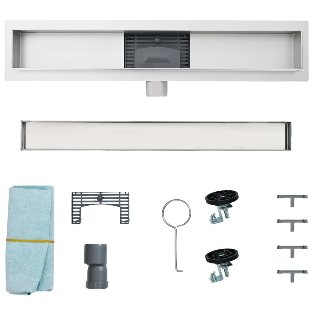 Drenaggio doccia con copertura in vetro Nero 50 cm CFW6432869