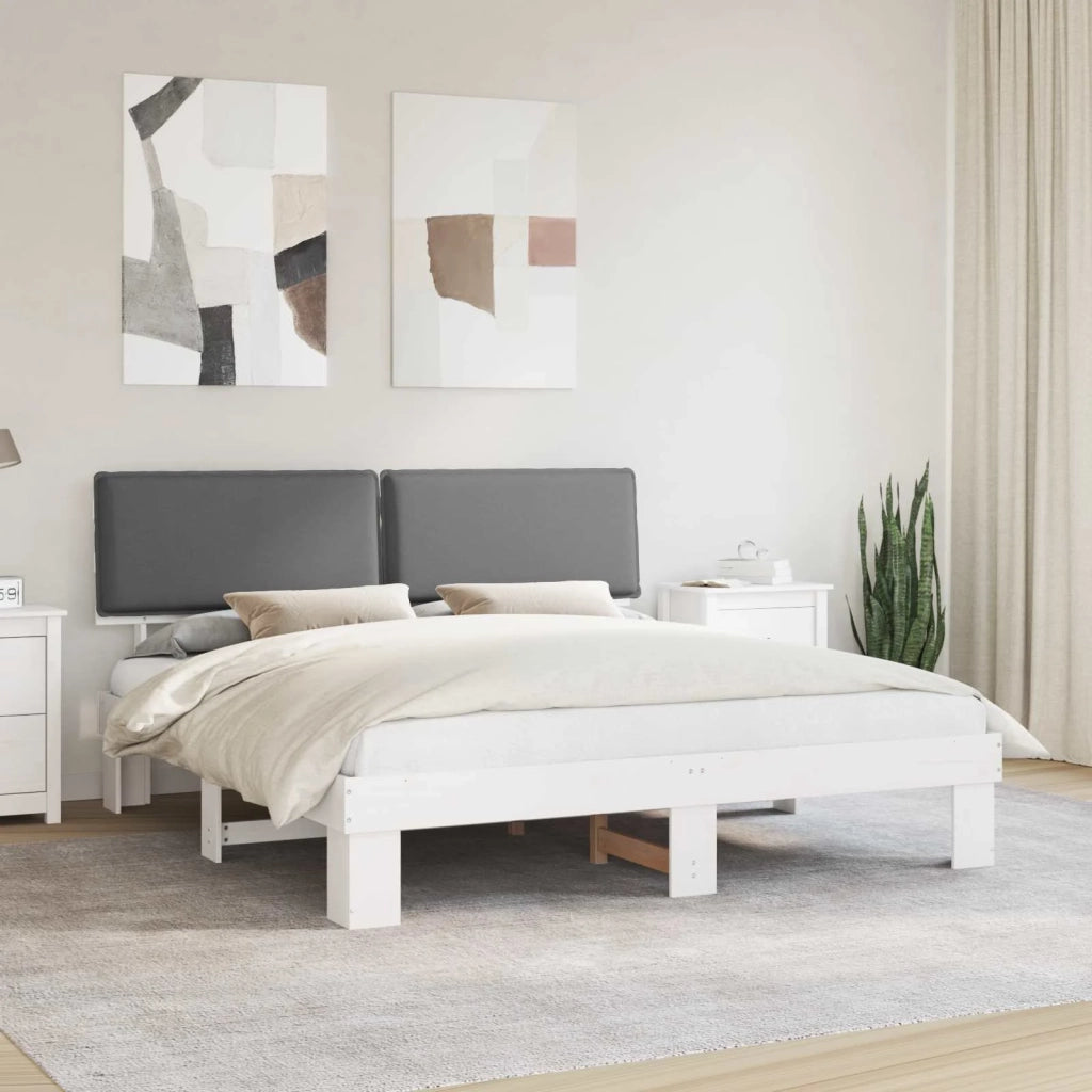 Letto matrimoniale | Letto per adulti | Letto con Testiera Rivestita Grigio chiaro 180 x 200 cm