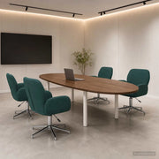 Sedie da scrivania girevoli 4 pz 54 x 58 x 90 cm Verde Scuro 3428307
