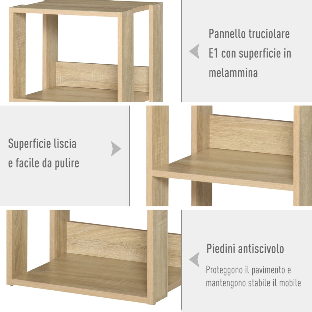 Libreria a Parete in Legno con 3 Ripiani ¨C Zephmum ¨C 40x29x88cm
