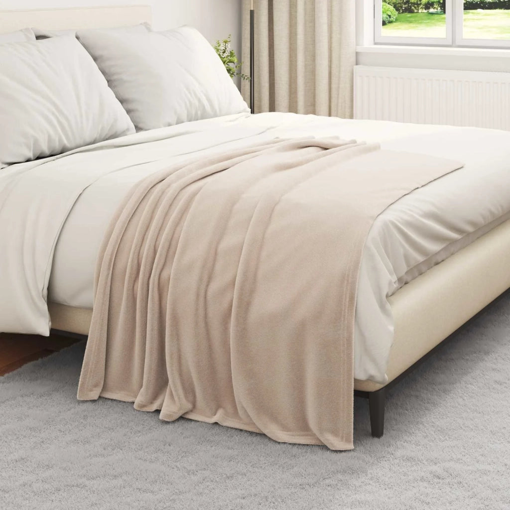 Coperte da Pile 6 pcs Beige 130 x 150 cm Panno 42016789