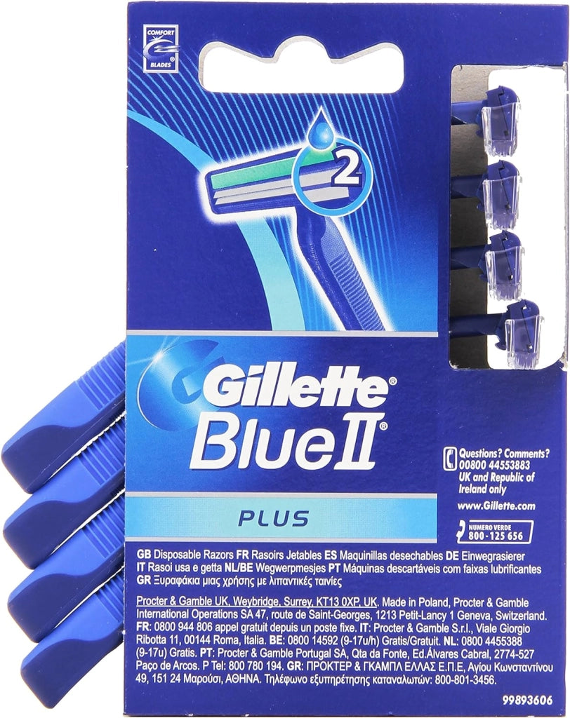 GILLETTE RASOI USA E GETTA MODELLO BLU II PLUS X4 PZ RASATURA PERFETTA
