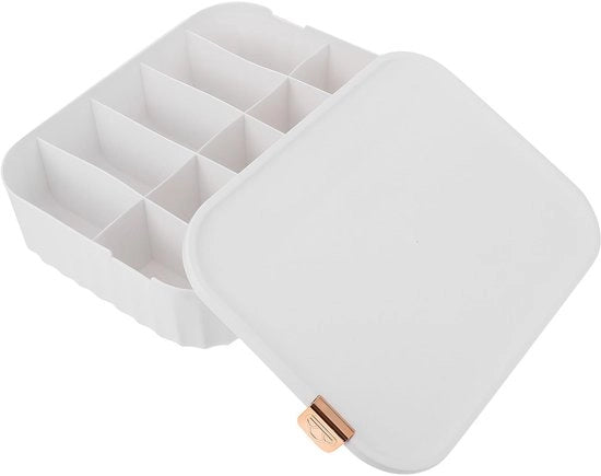 Scatola per calze con coperchio - Contenitore di stoccaggio - Supporto per calze - Organizzatore di abbigliamento - Materiale PP duraturo - Facile e pratico