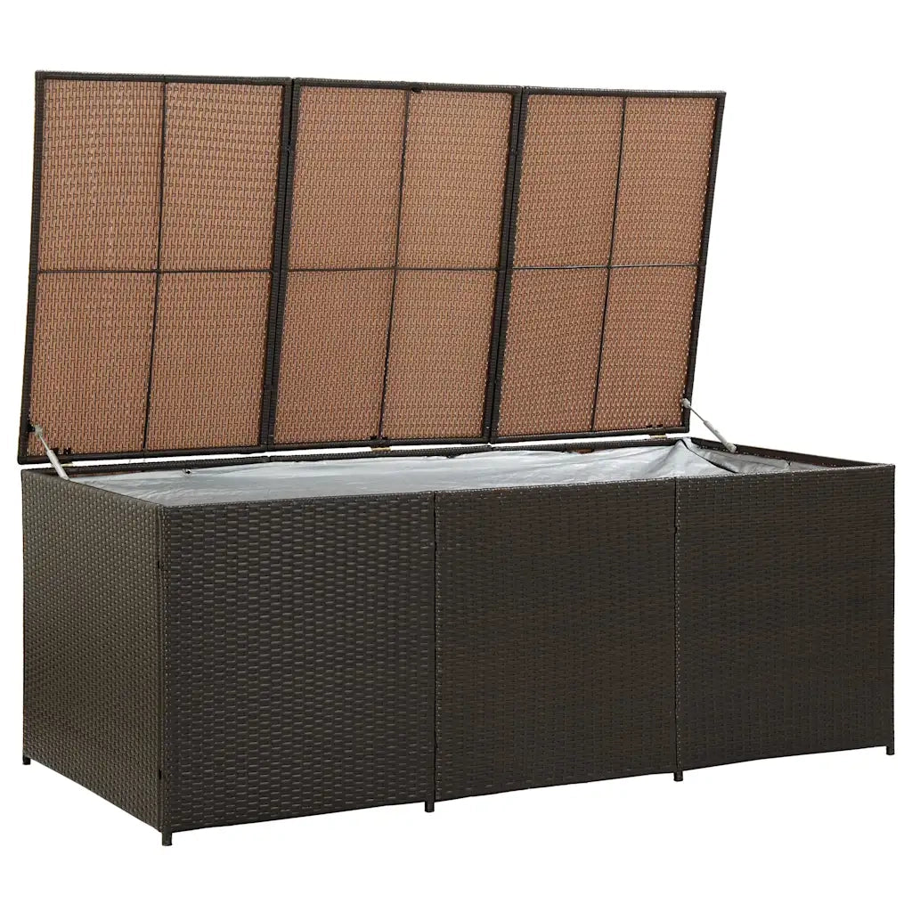 Baule da Giardino in Polyrattan 180x90x70 cm Marrone CFW2854149