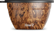Kit di Insalatiera in Teak 1,9L - Scatola per Picnic con Contenitore per Condimenti - Tavolo da Cucina Rimovibile - Imbottito - Resistentente al Lavastoviglie