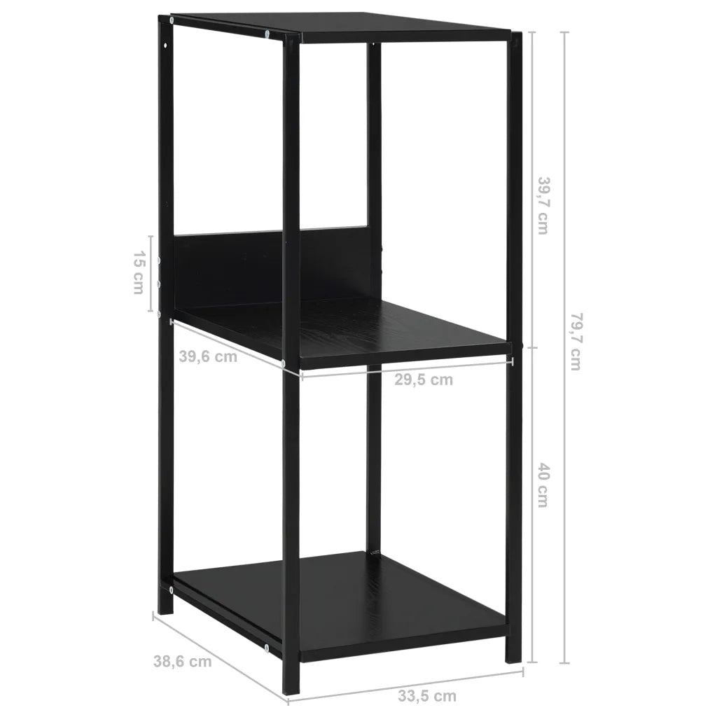Scaffale Libri Piccolo Dritto Nero 33,5x39,6x79,7cm Multistrato 288232