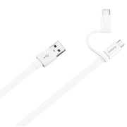 CAVO DATI 2 IN 1 MICROUSB + TYPE C WHI