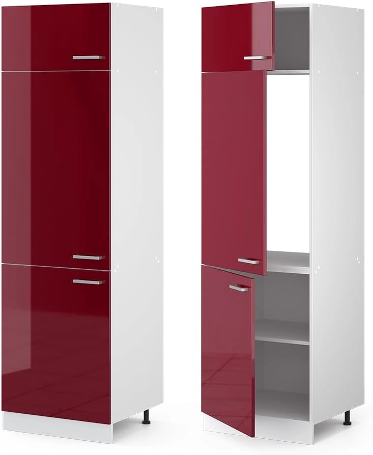 Armadio frigorifero R-Line, Rosso lucido, 60 cm, per la libera combinazione all'interno di sistemi cucina modulari