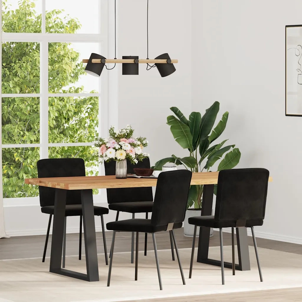 Sedie da Pranzo 4 pz Nere in Velluto 3315292