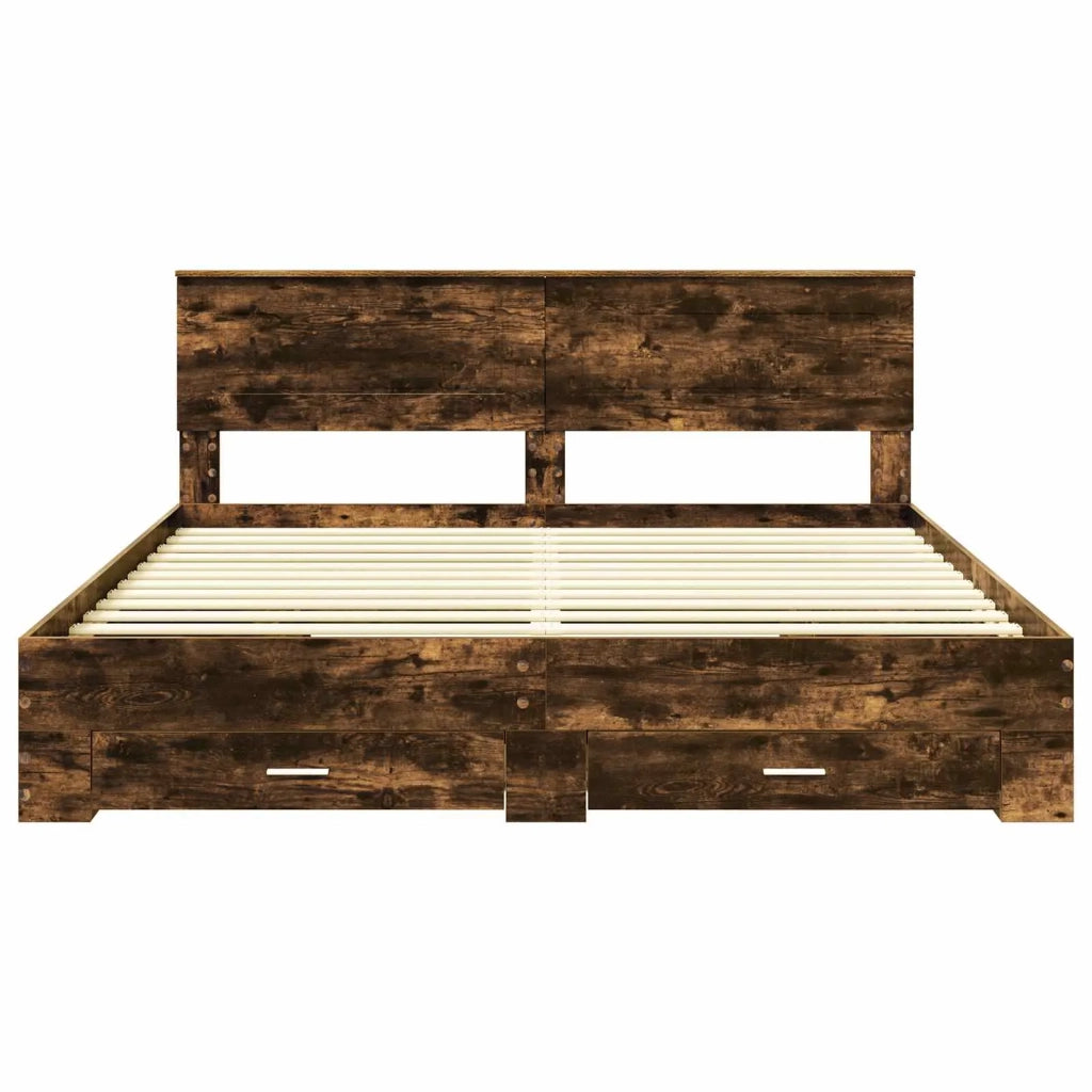 Struttura del letto Rovere fumé 200 x 200 cm Legno multistrato 3408226