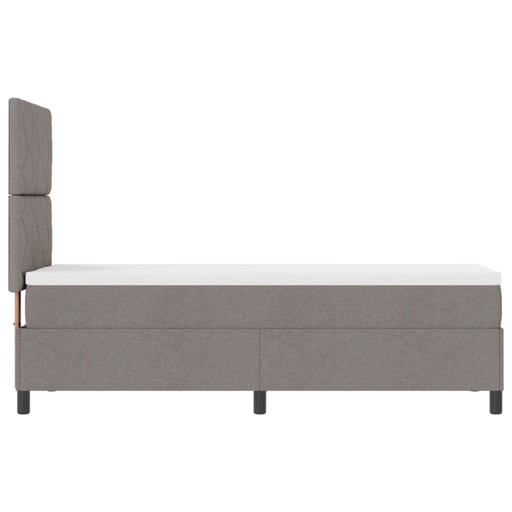 Letto a Molle con Materasso & Luce LED Taupe 80x200 cm Tessuto