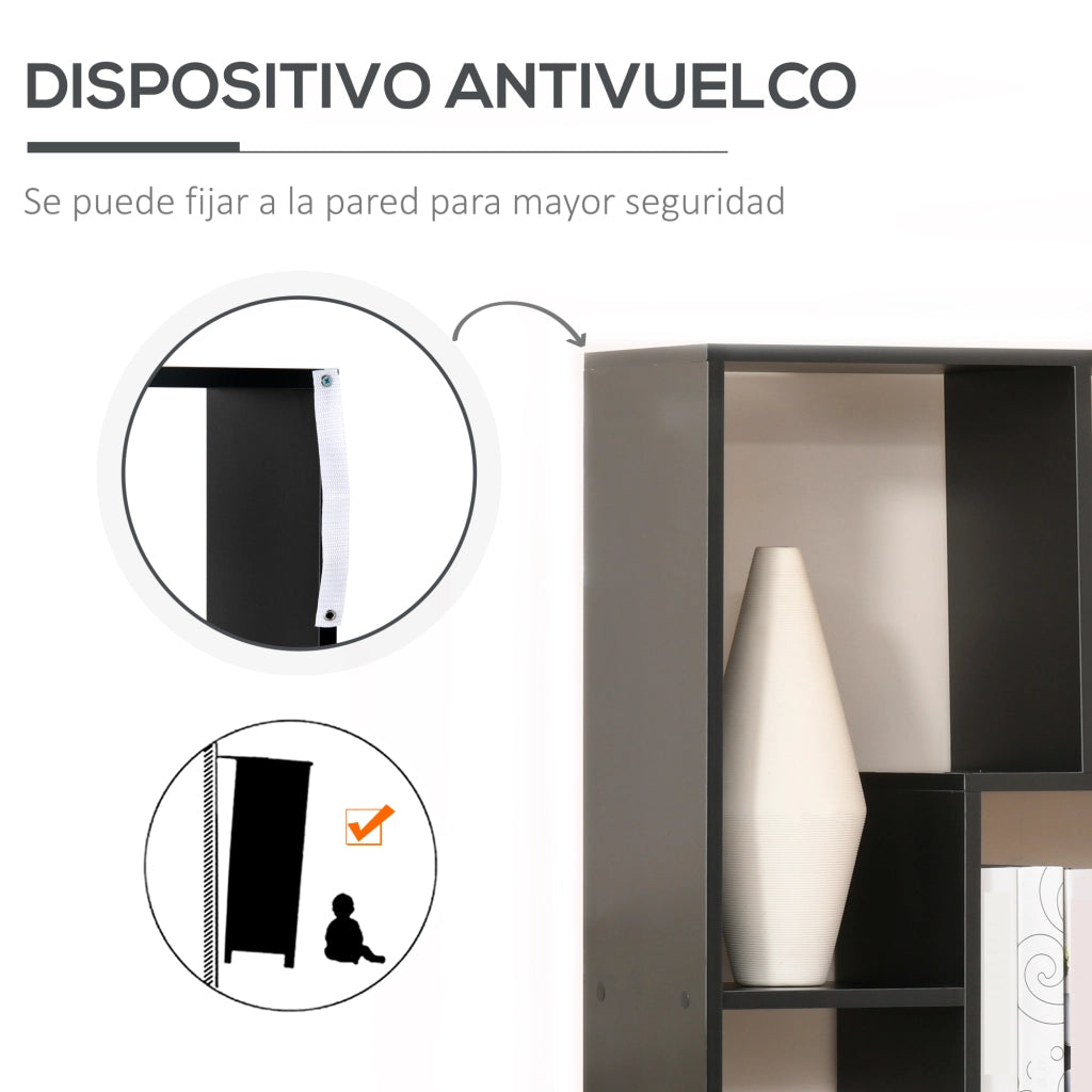 Libreria Moderna Stretto ¨C zephmum ¨C Nero 70x24x178 cm
