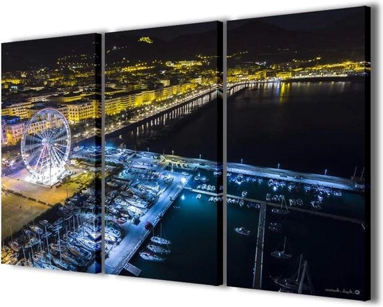Stampi a tela panoramici Salerno 003 - Decorazione moderna - 3 pannelli - Pronti per l'installazione - 120 x 90 cm