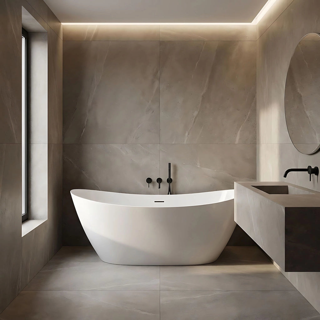Vasca Bagno Da Terra Rea Ferrano Slim 160 Copritappo oro spazzolato