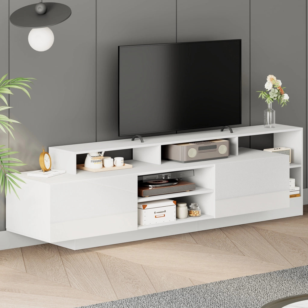 Mobile TV moderno - Zephmum- 190x40x48.5cm- LED, design lucido, per TV fino a 70"