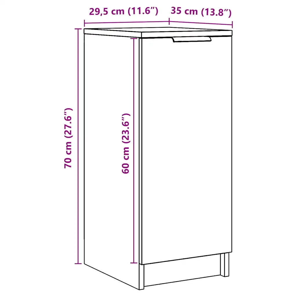 Scarpiera Legno Vecchio 29,5x35x70 cm in Legno Multistrato 856987