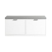 Panca Da Ingresso Scarpiera Con Sedile Scarpiera Con 2 Ribalte Bianco 105x35x48 Cm FSR147-W