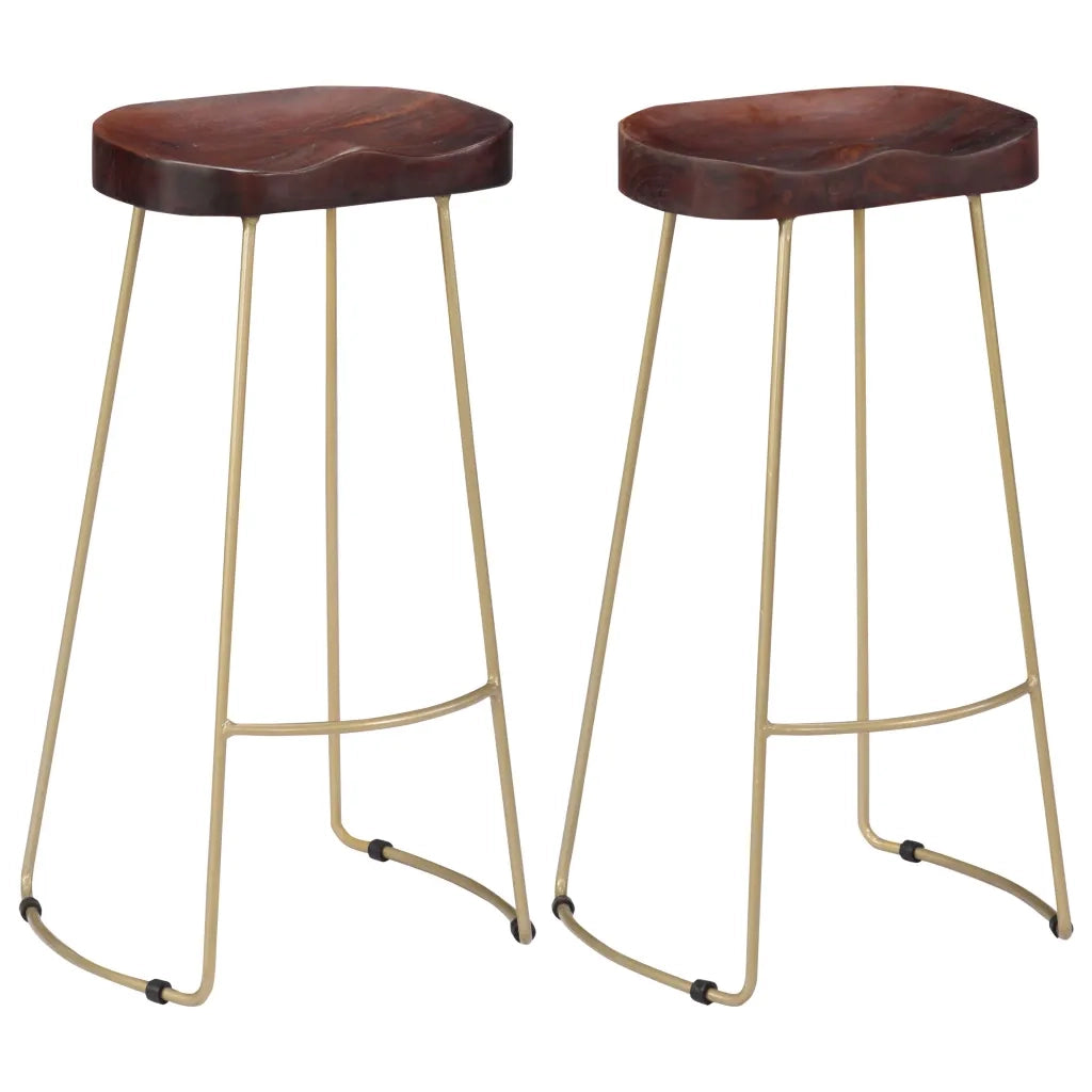Sgabelli da Bar Gavin 2 pz Legno Massello di Mango cod mxl 73294