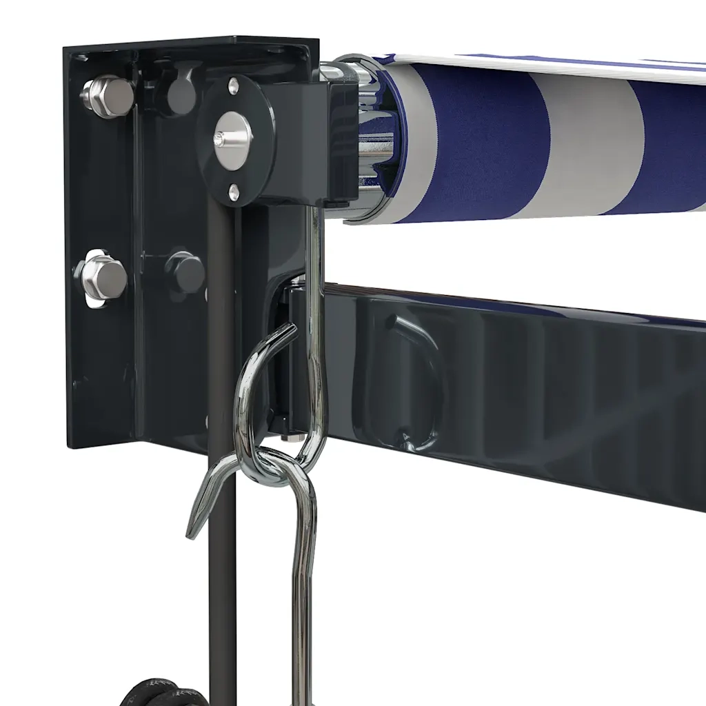 Tenda Sole Automatica Retrattile Blu e Bianca 5x3 m