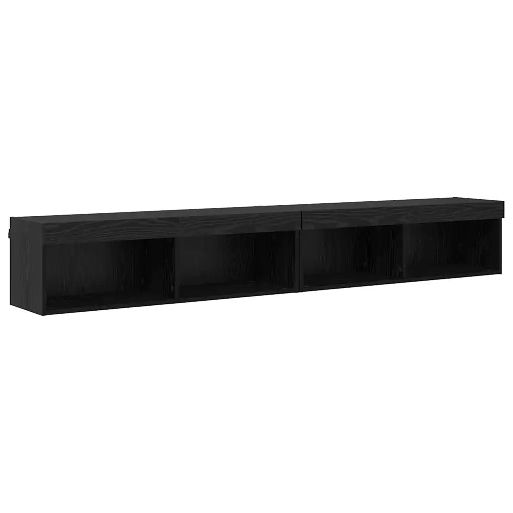 Set mobile TV con LED 2 pcs Rovere Nero 100 x 30 x 30 cm 882970