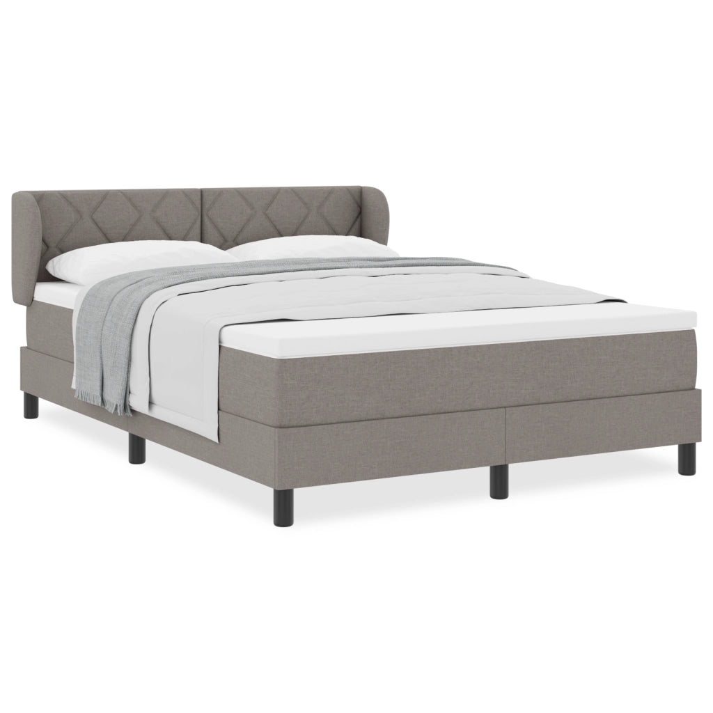 Letto Box Spring con Materasso Tortora 160x200 cm Tessuto