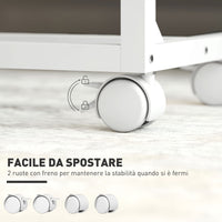 Tavolino da Lavoro Regolabile 55x36x62,5-82,5 cm con Piano Inclinabile in Legno e Metallo Bianco e Rovere