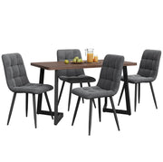 Set tavolo e 4 sedie 117x68x75 cm MDF noce e grigio scuro