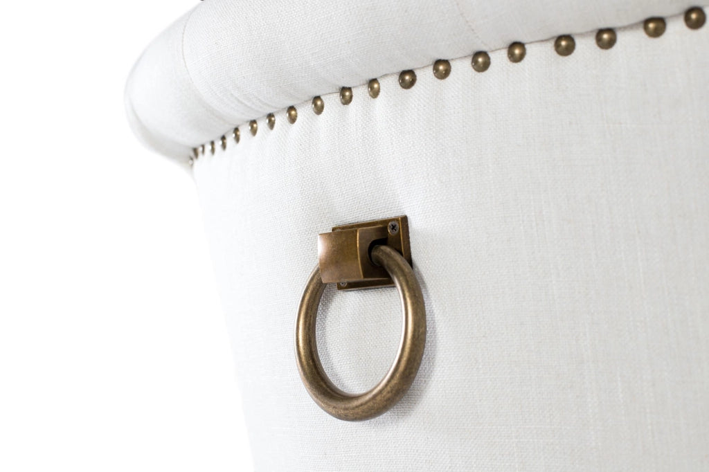 Set di 4 sedie in tessuto beige e legno