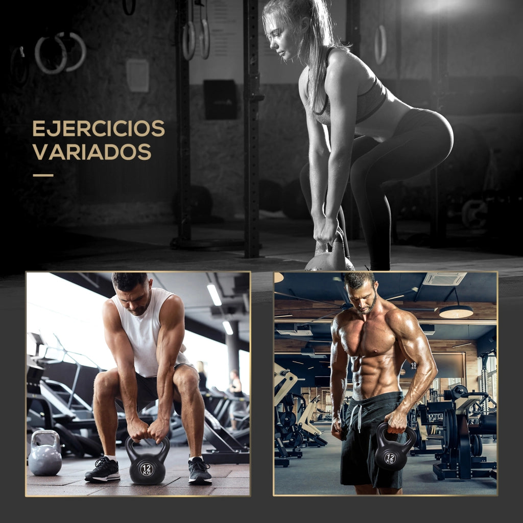 Kettlebell 12 kg Pesa Rusa ¨C zephmum ¨C Nero 27x21x31 cm