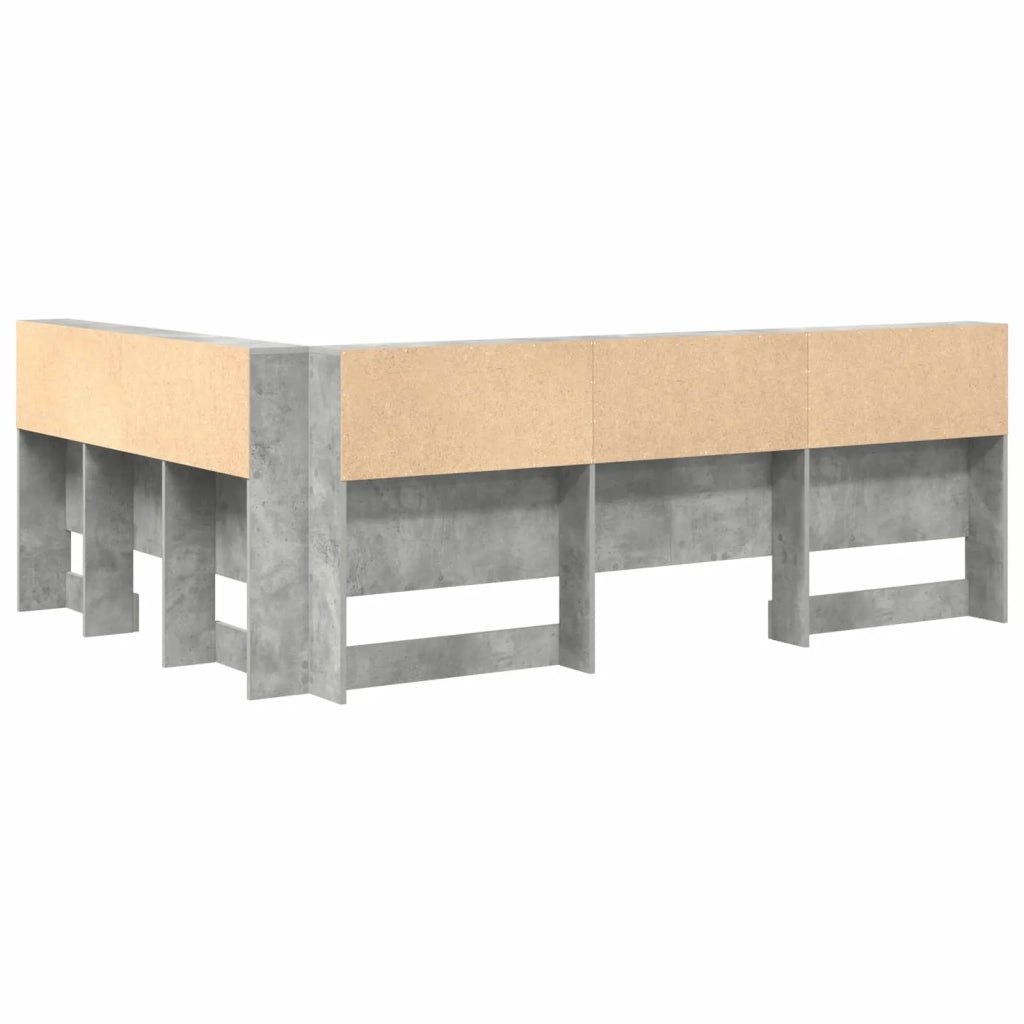 Testata contenitore Grigio cemento 140 cm Legno multistrato 3335488