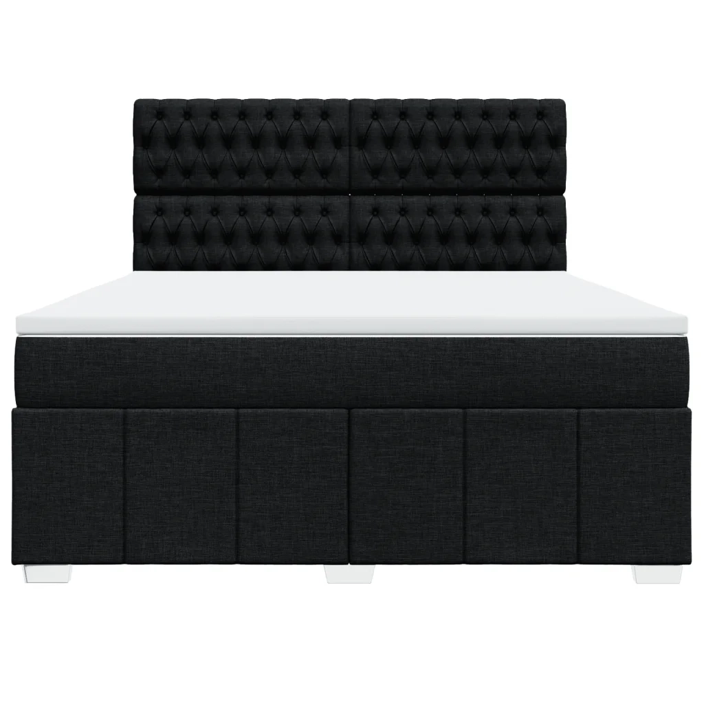 Giroletto a Molle con Materasso Nero 180x200 cm in Tessuto 3294056