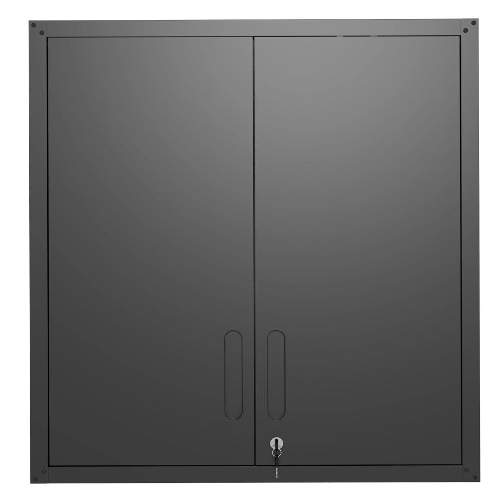 Armadio a muro metallico con ante e ripiani ¨C zephmum ¨C nero 77x75x30 cm