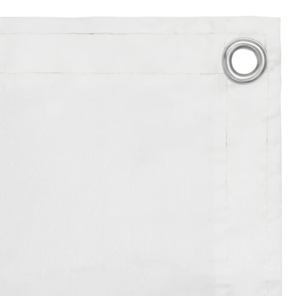 Paravento da Balcone Bianco 75x400 cm in Tessuto Oxford 134889
