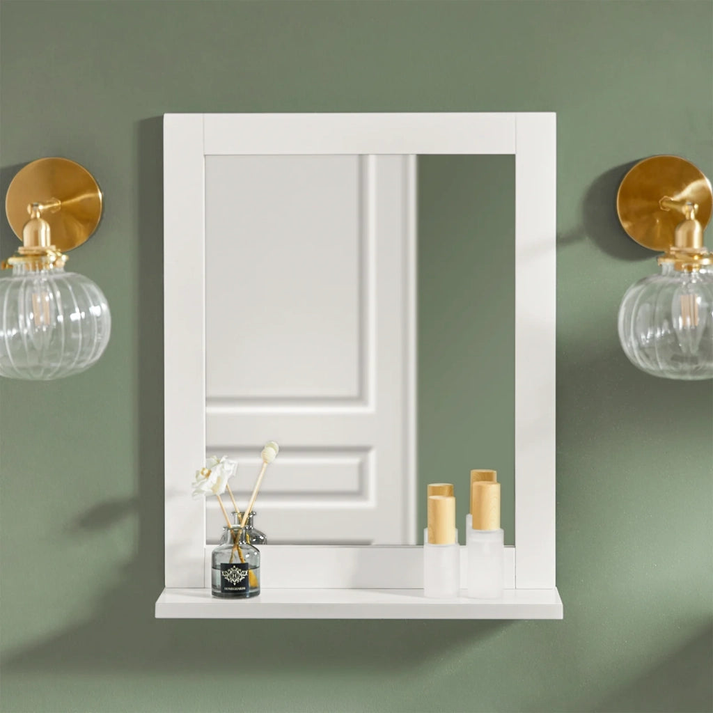 Specchio Bagno Specchio Da Parete Mensola Bagno Bianco A Muro Bianco FRG129-W