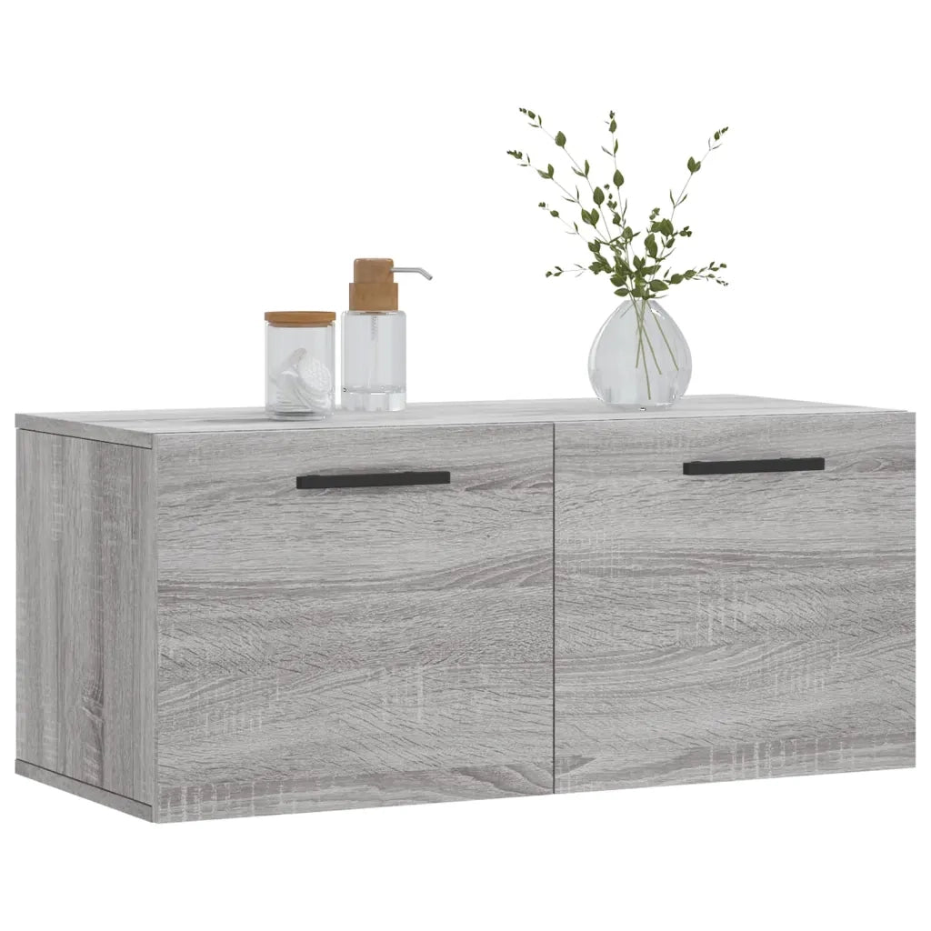 Armadietto a Muro | Mobile a Parete Grigio Sonoma 80x36,5x35cm in Legno Multistrato