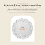 Doilies a forma rotonda 21,6 cm - 140 pezzi
