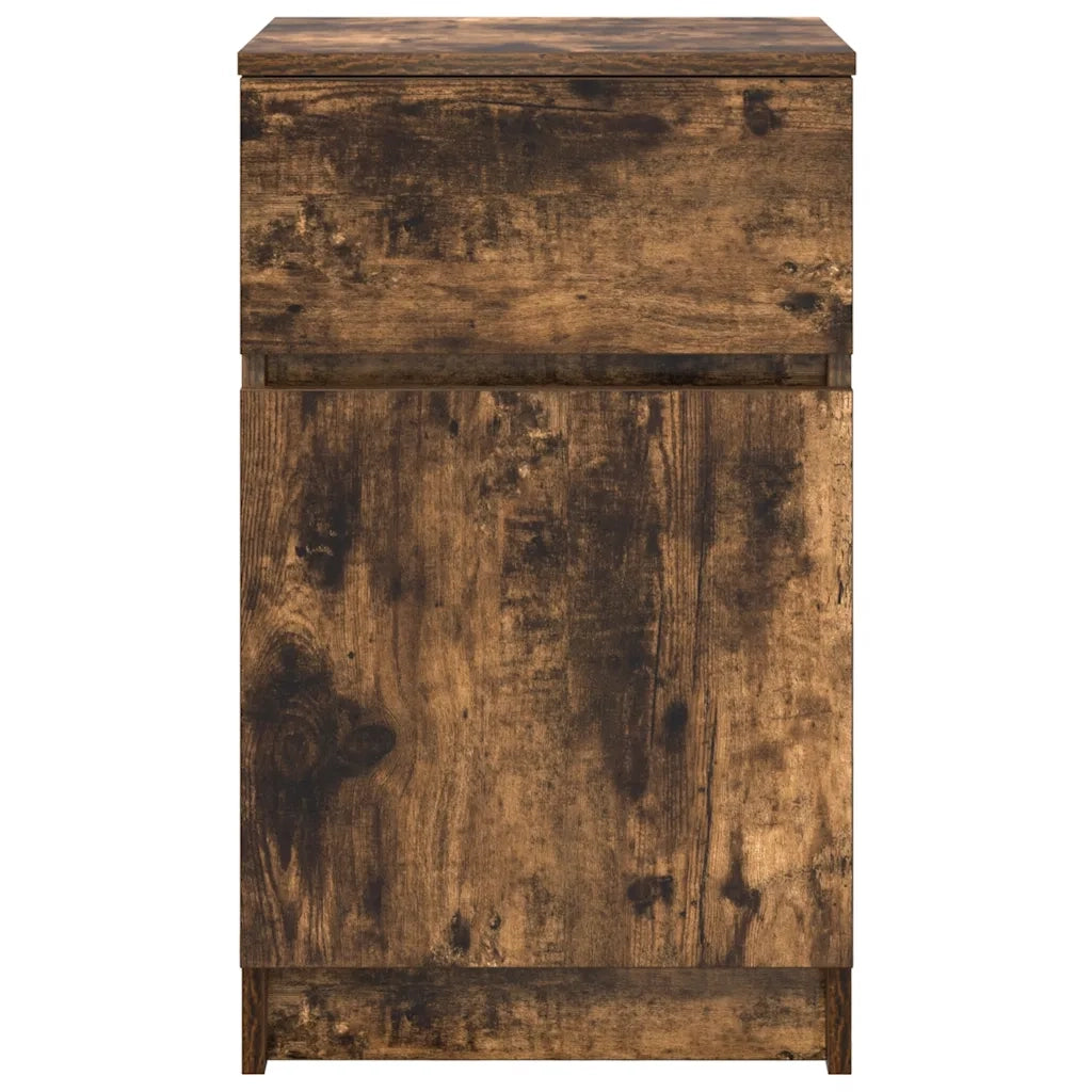 Comodini 2 pz-Set di 2 Tavolino da notte Rovere Fumo 39x35x65 cm in Legno Multistrato