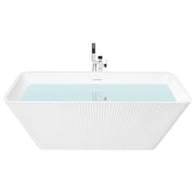 Vasca da bagno freestanding in acrilico design moderno con bordi scanalati 170 cm bianca