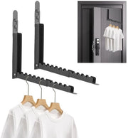 2-pack di chiodi per appendiabiti pieghevoli, appendiabiti pieghevoli per la porta, appendiabiti con 10 scanalature, installazione a muro, appendiabiti pieghevoli 90°, appendiabiti a muro, appendiabiti per balcone, appendiabiti per la stanza da lavanderia