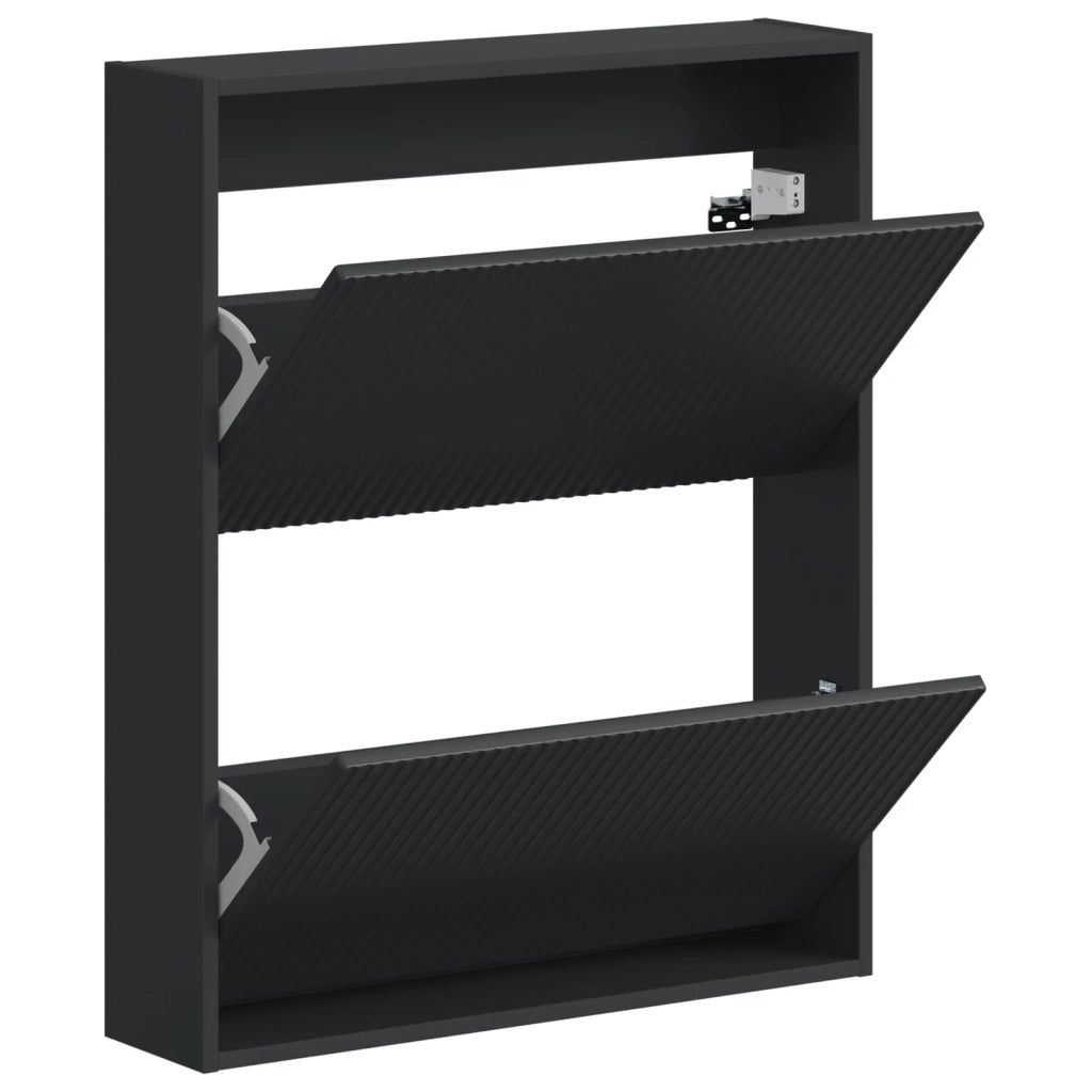 Mobiletto per Scarpe da Muro ARNHEM 71 x 17 x 86 cm Nero 896636