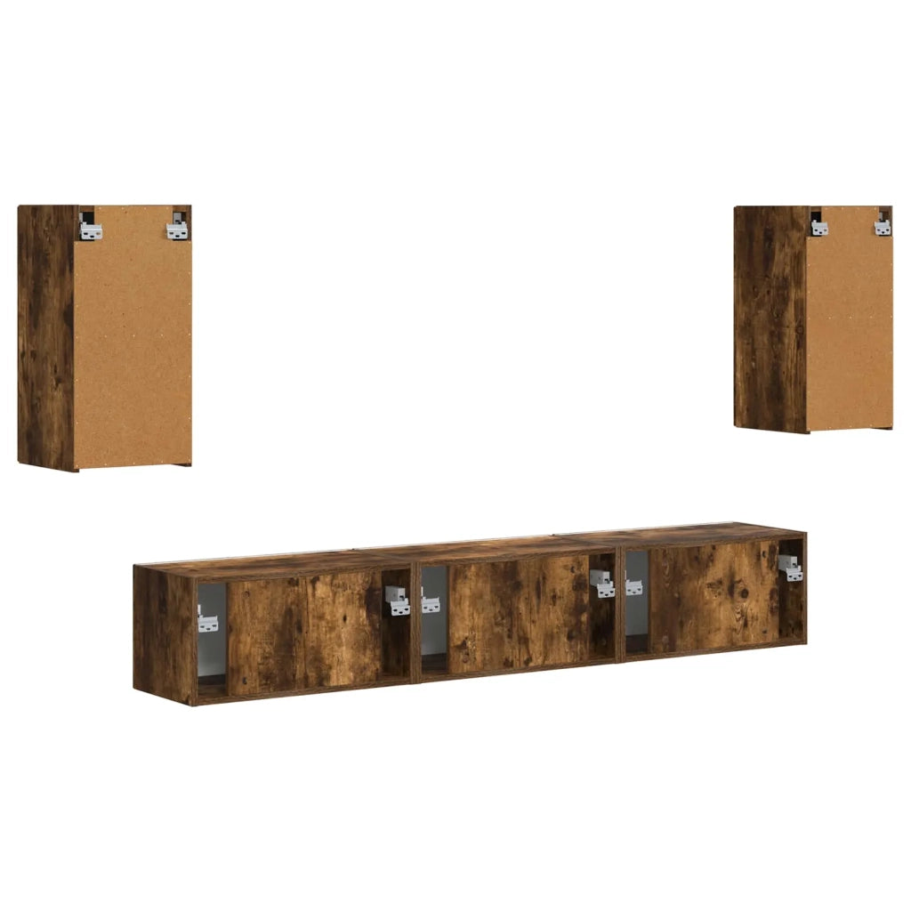 Set mobile TV 5 pcs Rovere fumé Legno multistrato 3409074