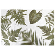 Tappeto verde in cotone con motivo a foglie per soggiorno 200 x 300 cm Rustico Boho