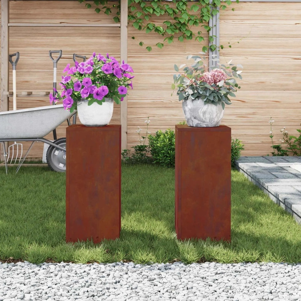 Supporto per piante 2 pcs Ruggine 24 x 24 x 55 cm 865819