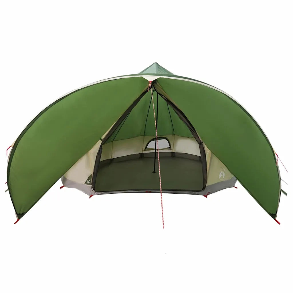 Tenda Teepee 9 Persone Verde e Grigio 502 x 502 x 297 cm